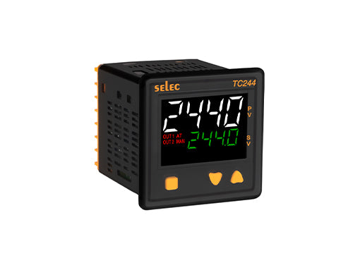 Selec TC244CX White+Green Display, 2 relay output, 72X72mm Temperature Controller