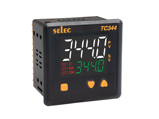 Selec TC344CX White+Green Display, 2 relay output, 96X96mm Temperature Controller